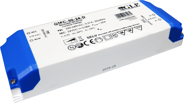 Zasilacz GLP PSU Triac dimmable LED driver 24V / 0.5-2.08A GTPC-50-24-D (5902135132272) - obraz 1