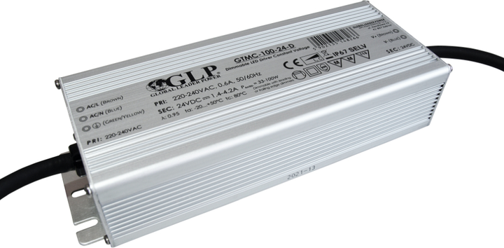Zasilacz GLP PSU: Triac dimmable LED driver aluminium case 24V/1.4-4.2A, CV, IP67 GTMC-100-24-D (5902135148266) - obraz 1