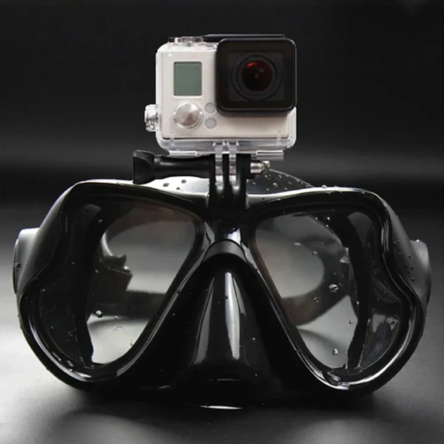 Профессиональная подводная маска для дайвинга с держателем для камеры GoPro Black - Фото 2 Профессиональная подводная маска для дайвинга с держателем для камеры GoPro Black - изображение 2