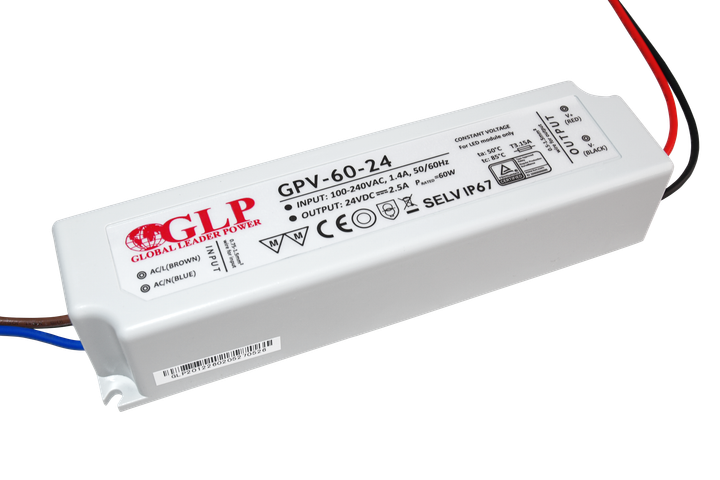 Блок живлення GLP LED 24V/2.5A CV GPV-60-24 (5901885204017) - зображення 1