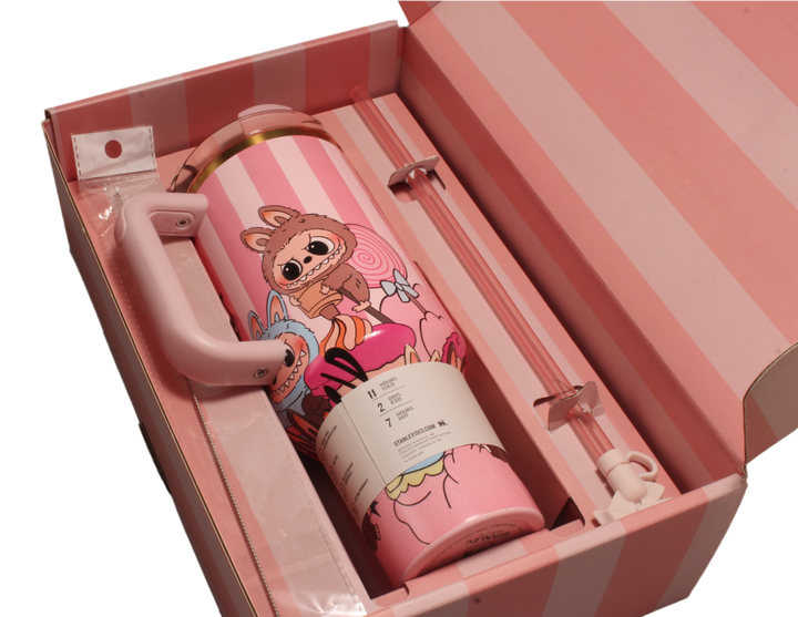 Термос термочашка Stanley Quencher H2.0 Tumbler з нержавіючої сталі 1,18 л Labubu Pink KT6007867 - зображення 5