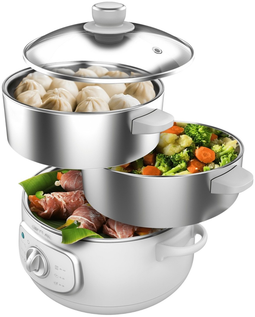Parowar Cecotec Vapovita SteelPot Biały (A01_EU01_100630) - obraz 2