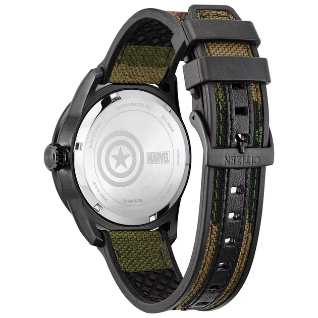 Чоловічий годинник Citizen Eco-Drive Captain America Men's Camouflage Nylon Watch (модель AW1367-05W) - изображение 4