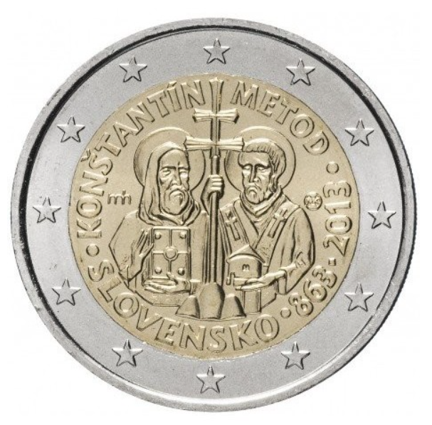 Монета 2 євро 1150 років місії Кирила і Мефодія у Великій Моравії - Фото 1 Монета 2 євро 1150 років місії Кирила і Мефодія у Великій Моравії - изображение 1