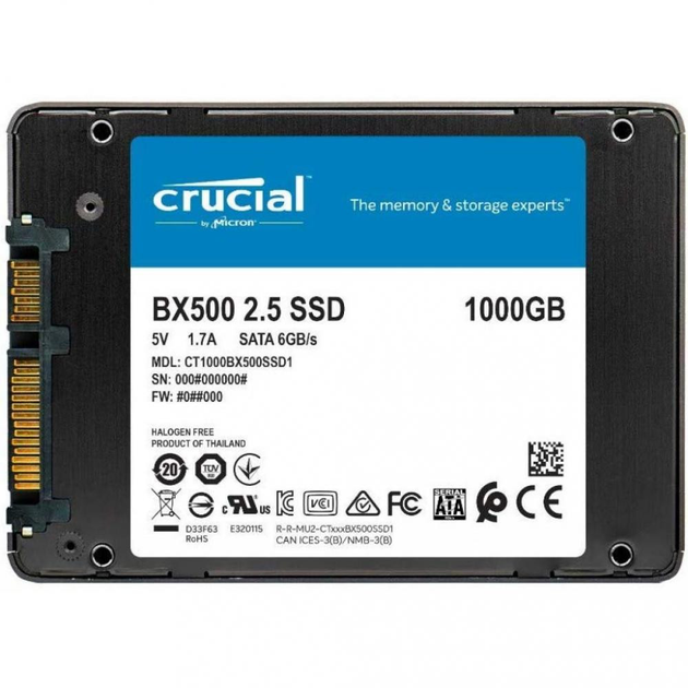 внутренний SSD накопитель Crucial BX500 1 TB (CT1000BX500SSD1) - изображение 3