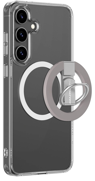 Etui AMAZINGthing Minimal Mag Case z pierścieniem magnetycznym i uchwytem ring magnetyczny do Samsung Galaxy S25+ Transparent (4896238001751) - obraz 1