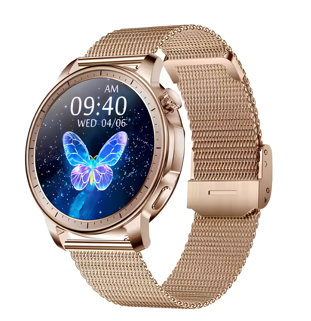 Женские умные часы UWatch водонепроницаемые с круглым циферблатом золотые - Фото 2 Женские умные часы UWatch водонепроницаемые с круглым циферблатом золотые - изображение 2