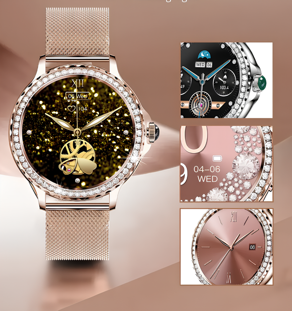 Женские смарт часы UWatch с камушками с 2 ремешками IP67 встроенный фитнес-трекер - изображение 3