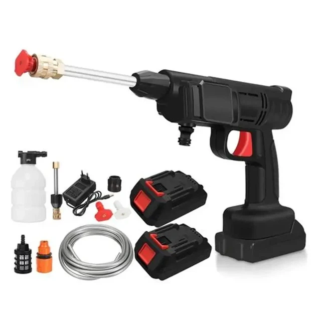Мойка высокого давления Water Gun 48V с двумя аккумуляторами, 300 Вт, шлангом 5 м и кейсом для мойки автомобиля - изображение 8