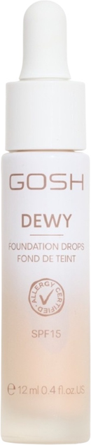 Podkład nawilżający Gosh Dewy Spf15 002 Porcelain 12 ml (5711914200657) - obraz 1