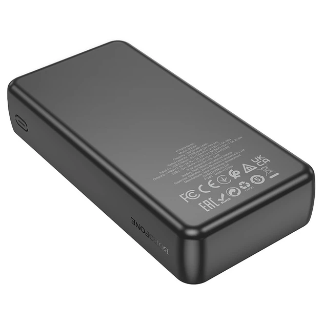 Павербанк Borofone BJ56A 20000 mAh 22.5W 2USB/Type-C Портативний зовнішній акумулятор PowerBank зі швидкою зарядкою PD20W+22.5W Black - Фото 4 Павербанк Borofone BJ56A 20000 mAh 22.5W 2USB/Type-C Портативний зовнішній акумулятор PowerBank зі швидкою зарядкою PD20W+22.5W Black - зображення 4