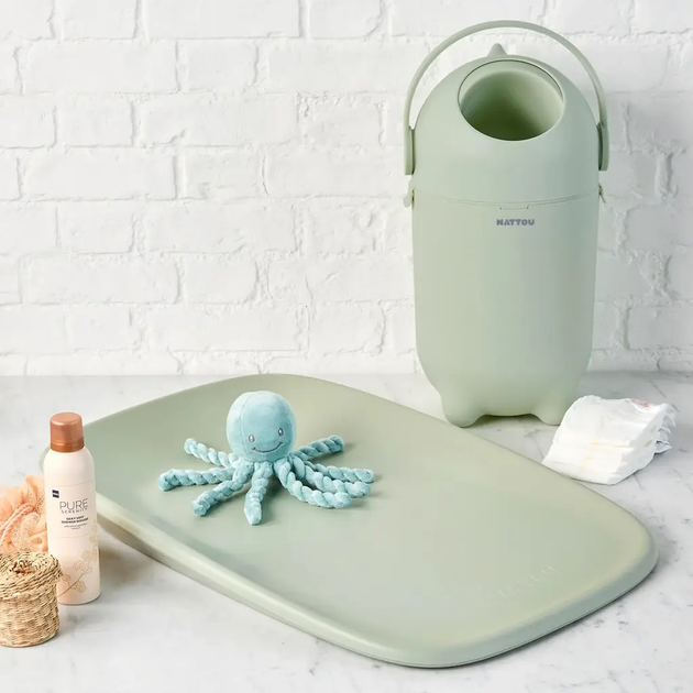 Kosz na zużyte pieluchy Nattou Dropy 27 cm Zielony (5414673150026) - obraz 3