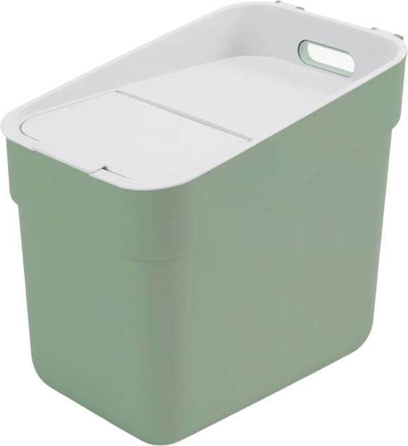 Kosz do segregacji śmieci Curver Ready To Collect zielono-szary 20 l (3253922102001) - obraz 1