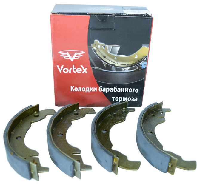 Колодки гальмівні ЗАЗ 1102 задні VORTEX, к-т (4 шт.) - зображення 1