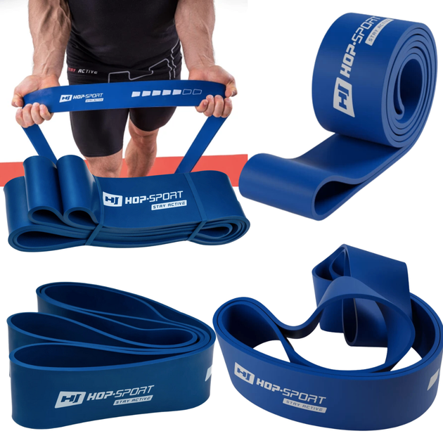 Еспандер-петля Hop-Sport 28-80 кг HS-L064RR синя гумова петля для тренувань - зображення 2