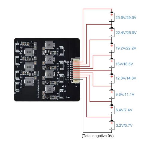 BMS 2S-8S 1,2A плата балансировки для Lifepo4, LTO, литиевых аккумуляторов - Фото 2 BMS 2S-8S 1,2A плата балансировки для Lifepo4, LTO, литиевых аккумуляторов - изображение 2