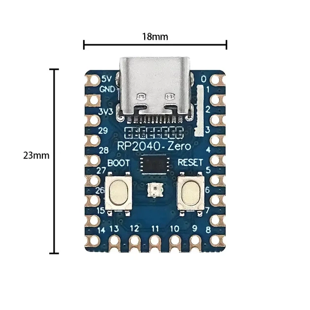 Raspberry Pi RP2040-Zero Микроконтроллер PICO RP2040, двухъядерный процессор, припаянные контакты - Фото 2 Raspberry Pi RP2040-Zero Микроконтроллер PICO RP2040, двухъядерный процессор, припаянные контакты - изображение 2