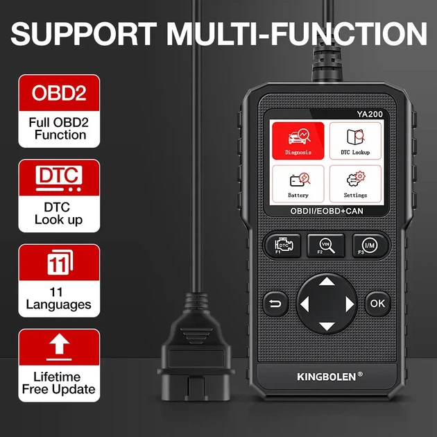 OBD2 KINGBOLEN YA200 - диагностика авто сканер для проверки двигателя, считыватель кодов неисправностей - изображение 4