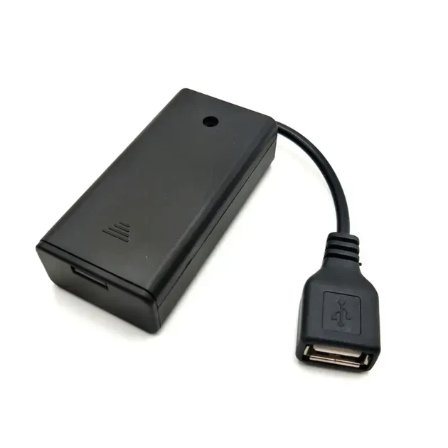 Акумуляторний/батарейний відсік на 2 х АА з кришкою й USB-мама - Фото 1 Акумуляторний/батарейний відсік на 2 х АА з кришкою й USB-мама - зображення 1