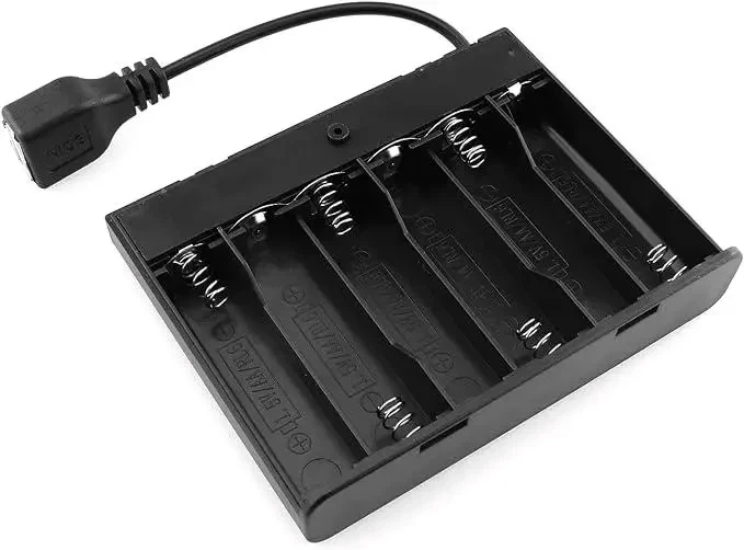 Акумуляторний/батарейний відсік на 6 х АА з кришкою та USB-мама - Фото 3 Акумуляторний/батарейний відсік на 6 х АА з кришкою та USB-мама - зображення 3