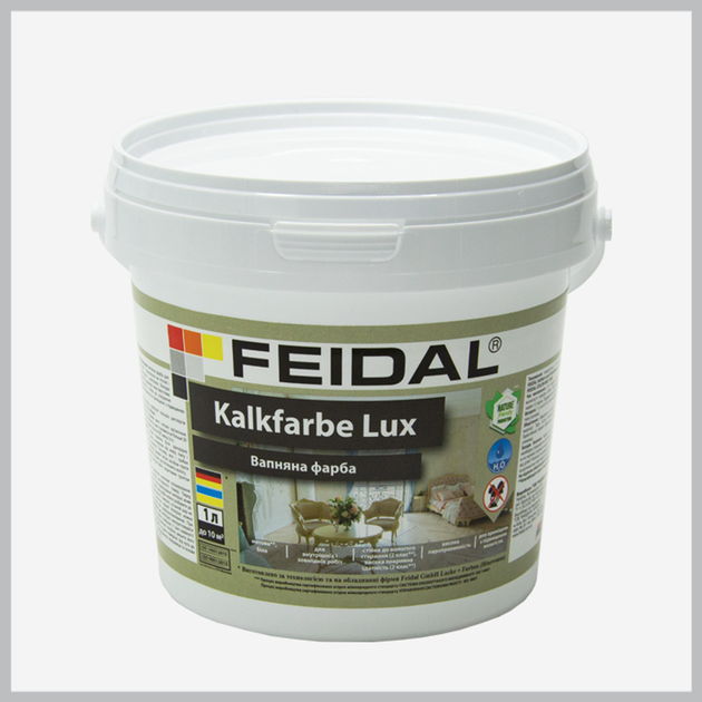 Известковая краска Feidal Kalkfarbe Lux 1 л - Фото 1 Известковая краска Feidal Kalkfarbe Lux 1 л - изображение 1