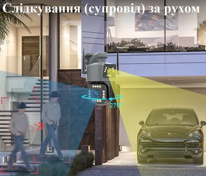 Уличная 4G камера V380 8Мп 2 объектива удаленный просмотр поддержка SIM-карт вращение сигнализация - изображение 8