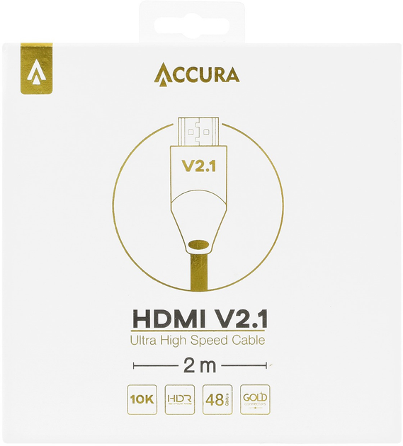 Kable Accura HDMI - HDMI 2.1 2.0m Black (5907629219279) - obraz 2