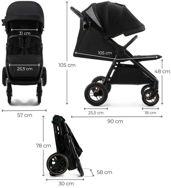 Wózek spacerowy KinderKraft Mitzy Air Black (KSMIAI00BLK0000) (5902533926800) - obraz 10