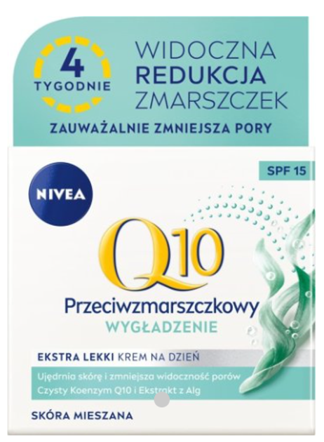 Krem lekki do twarzy Nivea Q10 wygładzający do skóry mieszanej na dzień SPF 15 50 ml (9005800379715) - obraz 1