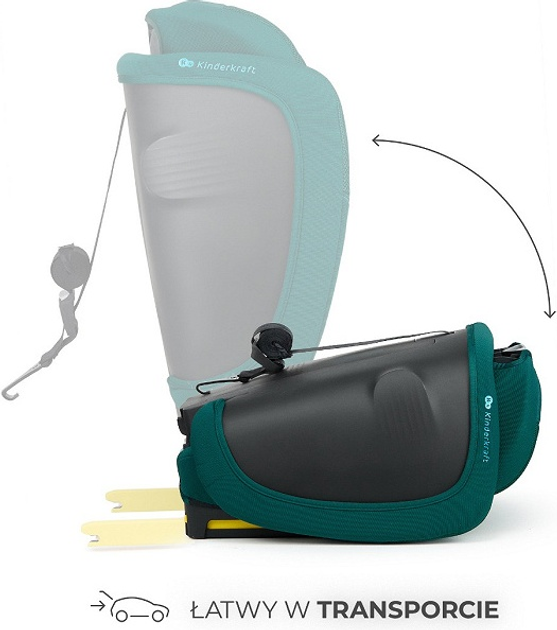 Fotelik samochodowy Kinderkraft Fix2Go i-Size Green (KCFI2GO0GRE0000) - obraz 5