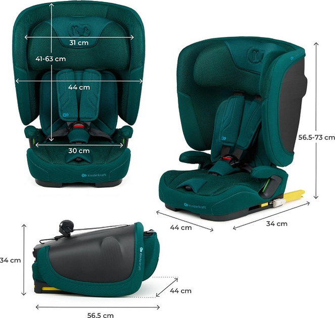 Fotelik samochodowy Kinderkraft Fix2Go i-Size Green (KCFI2GO0GRE0000) - obraz 12