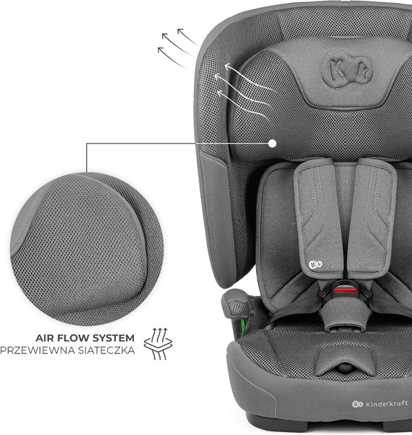 Fotelik samochodowy Kinderkraft Fix2Go i-Size Grey (KCFI2GO0GRY0000) - obraz 10