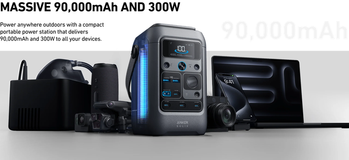 Портативная электростанция Anker SOLIX C300 DC 288Wh (90,000mAh