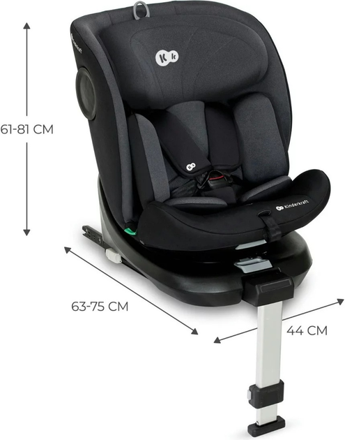 Fotelik samochodowy Kinderkraft I-360 i-Size Black (KCI36000BLK0000) - obraz 12