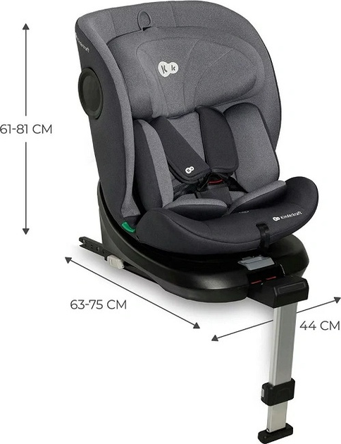 Fotelik samochodowy Kinderkraft I-360 i-Size Grey (KCI36000GRY0000) - obraz 13