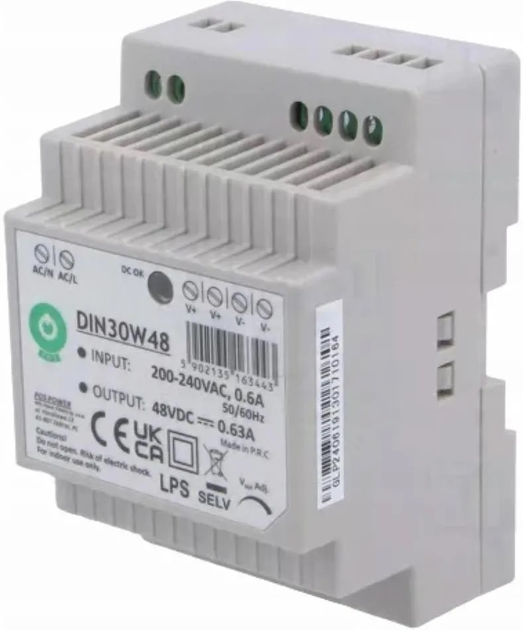 Transformator do lamp POS DIN Rail PSU 48V/0.63A (DIN30W48) - obraz 1