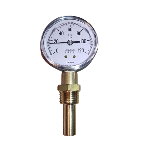 Термометр біметалічний радіальний Cewal RD 63 VI (Ø63mm 0-120°C L-50) - изображение 2