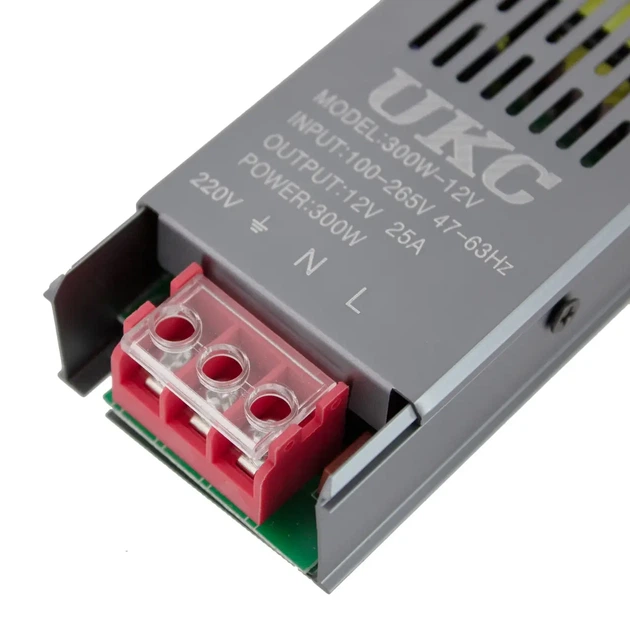 Импульсный блок питания UKC METAL Long 12V 25A для светодиодных лент 9520 - Фото 2 Импульсный блок питания UKC METAL Long 12V 25A для светодиодных лент 9520 - изображение 2