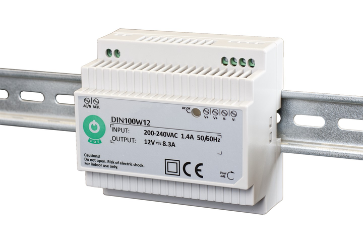 Трансорматор до ламп POS DIN Rail PSU 12V/8.3A (DIN100W12) - зображення 1