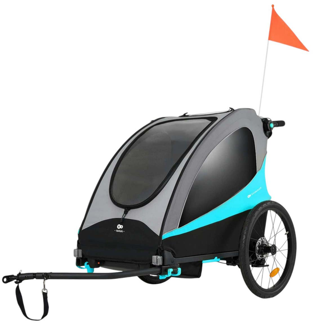 Велосипедний причіп KinderKraft 3 в 1 Nava Blue (KSNAVA00BLU0000) (5902533926961) - зображення 1