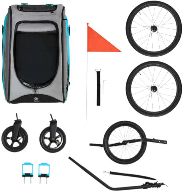 Велосипедний причіп KinderKraft 3 в 1 Nava Blue (KSNAVA00BLU0000) (5902533926961) - зображення 5