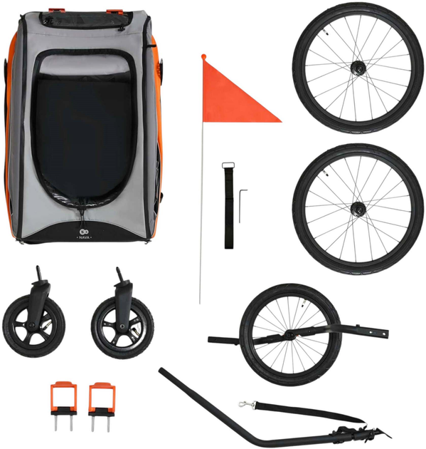 Przyczepka rowerowa KinderKraft 3 w 1 Nava Orange (KSNAVA00ORA0000) (5902533926978) - obraz 7