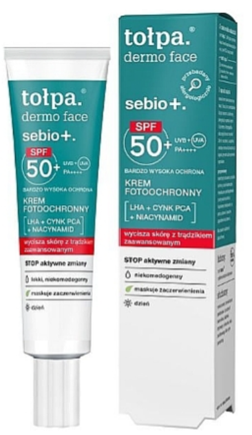 Krem do twarzy Tołpa Dermo Face Sebio Photoprotective Cream SPF 50+ 40 ml (5903900965958) - obraz 1