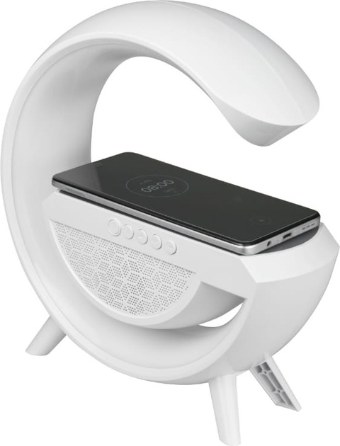 Портативна колонка DPM DTL301W LED RGB Bluetooth з індукційною зарядкою Біла (5906881230763) - зображення 5
