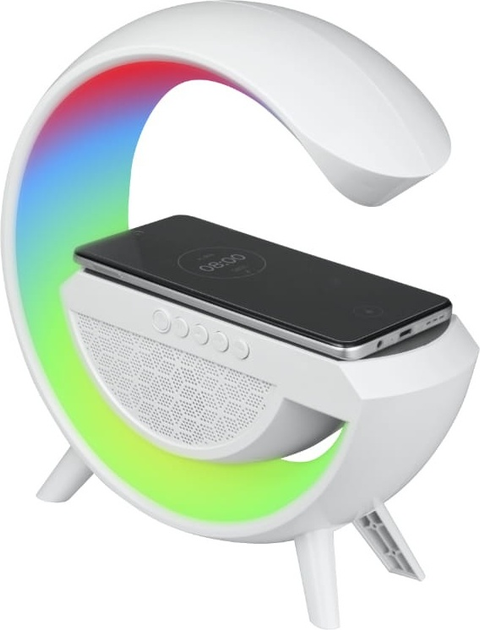 Портативна колонка DPM DTL301W LED RGB Bluetooth з індукційною зарядкою Біла (5906881230763) - зображення 6