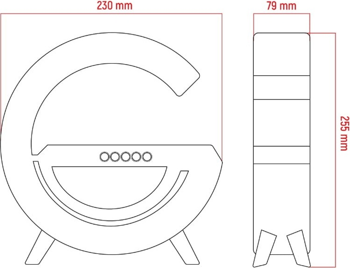 Głośnik przenośny DPM DTL301B LED RGB Bluetooth z ładowarką indukcyjną Czarny (5906881230756) - obraz 11