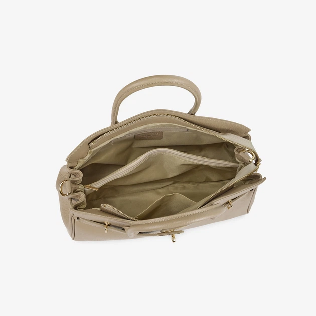 Сумка женская кожаная тоут большая Regina Notte Tote 4020 Светлый тауп - изображение 4