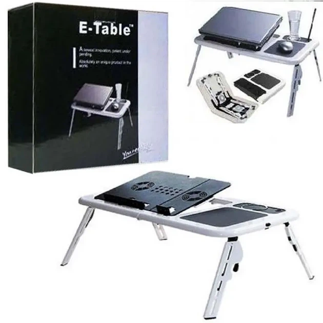 Стол-подставка для ноутбука E-Table с охлаждением и регулировкой наклона и высоты - Фото 1 Стол-подставка для ноутбука E-Table с охлаждением и регулировкой наклона и высоты - изображение 1
