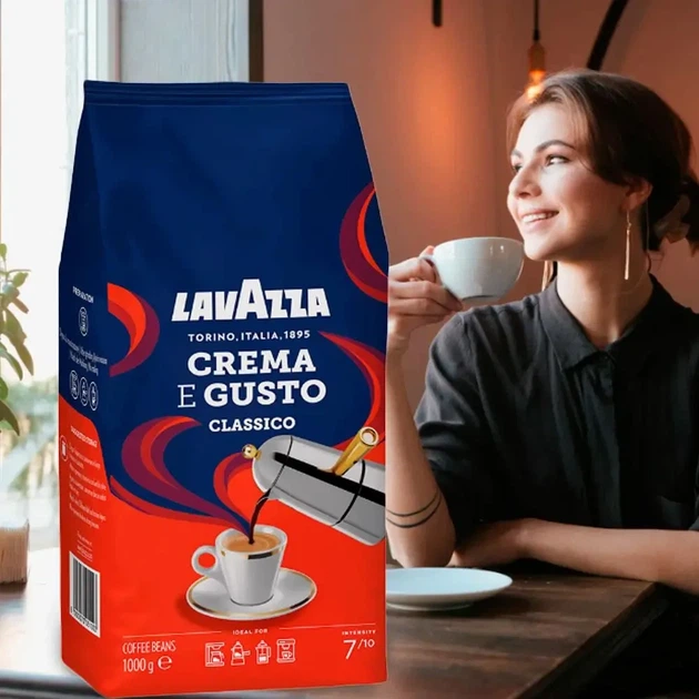 Кофе в зернах Lavazza Crema e gusto Classico 900г Натуральный кофе зерновой в пачке Лавазза (26) - изображение 2