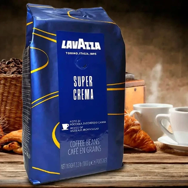 Кава в зернах Lavazza Super Crema 900г Зернова кава арабика в пачці Лавазза (34) - изображение 3